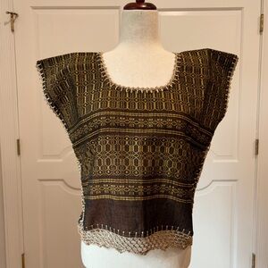 Mexican top Made on a Treadle Loom Hippie-Boho.